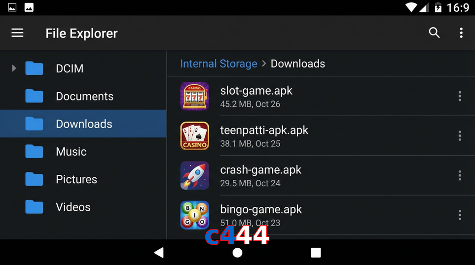 Main screen of C444 gameapk page for PK players