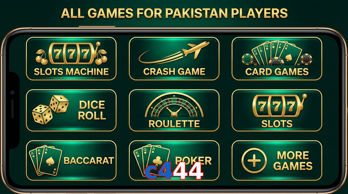 Main screen of C444 games page for PK players