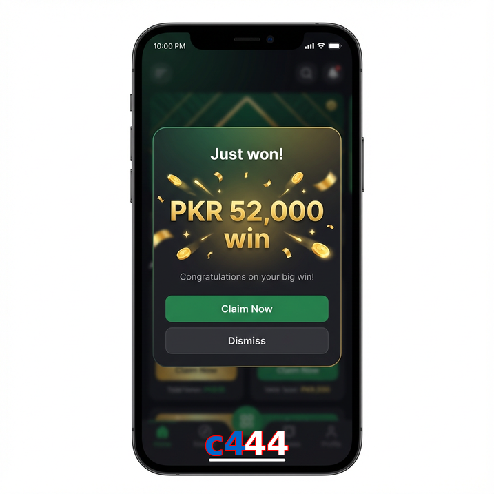 Main screen of C444 win page for PK players